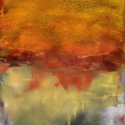 Simorgh Descending XII, oil on canvas, 53 x 47 inches (135 x 119 cm), 2023